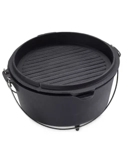 2tlg. Set: Feuertopf in Schwarz - 7,6 l