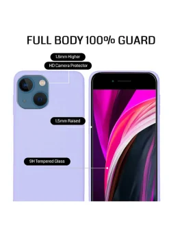 3tlg. Set: Full-Body-Case für iPhone 15 Pro in Lila