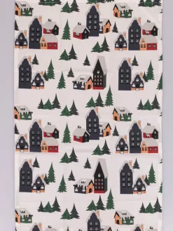 2tlg. Set: Geschirrtuch & Topflappen ''House'' in Grün/ Weiß