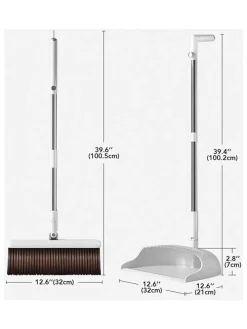 2tlg. Set: Kehrbesen in Weiß