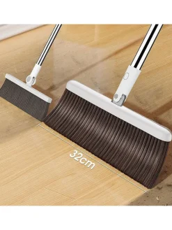 2tlg. Set: Kehrbesen in Weiß