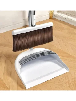 2tlg. Set: Kehrbesen in Weiß