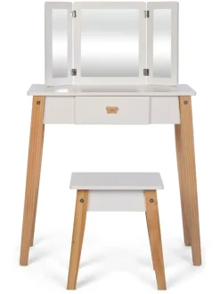 2tlg. Set: Kinderschminktisch in Weiß