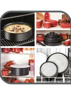 5tlg. Set: Kochgeschirr "Ingenio Emotion" in Silber/ Schwarz