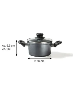 2tlg. Set: Kochtopf in Grau - 1,5 l