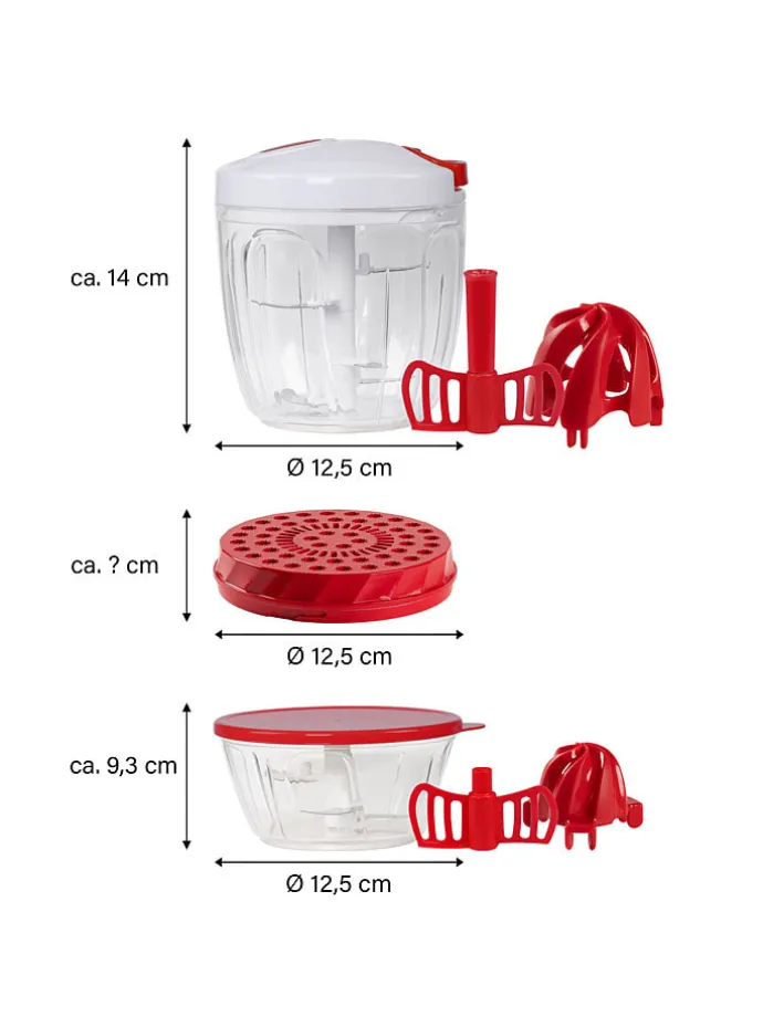 12tlg. Set: Multizerkleinerer in Rot