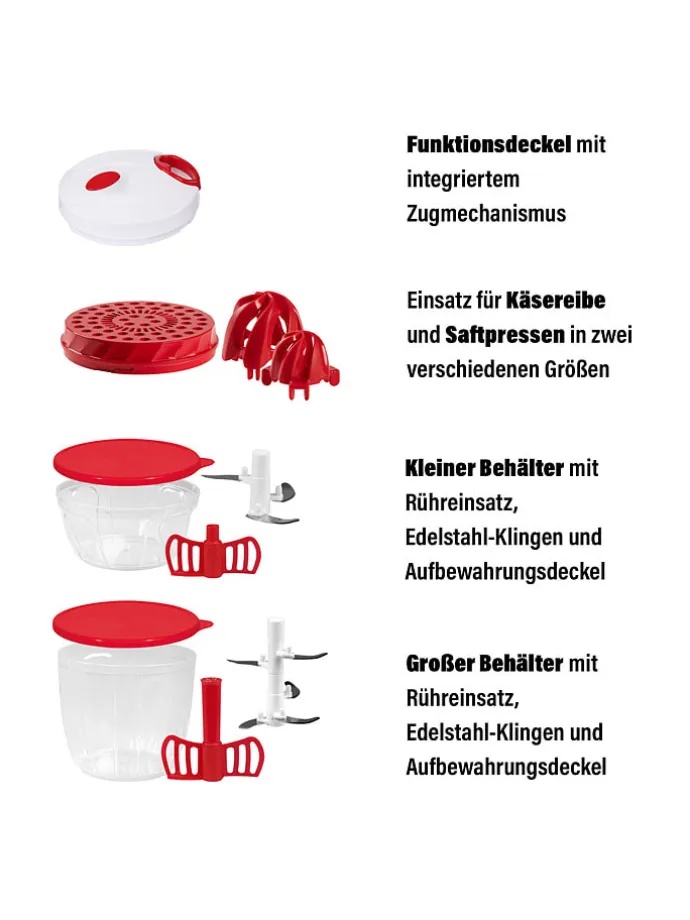 12tlg. Set: Multizerkleinerer in Rot