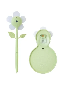 2tlg. Set: Notizblock in Grün/ Hellbraun