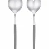 2tlg. Set: Salatbesteck "Maxime" in Grau/ Silber - (H)28 cm