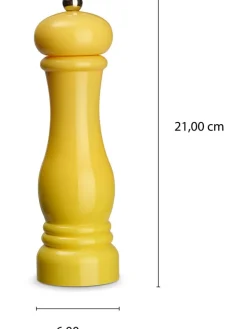 2tlg. Set: Salz- & Pfeffermühle in Gelb - (H)21 x Ø 6 cm