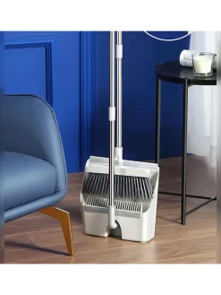 2tlg. Set: Schaufel und Besten in Grau