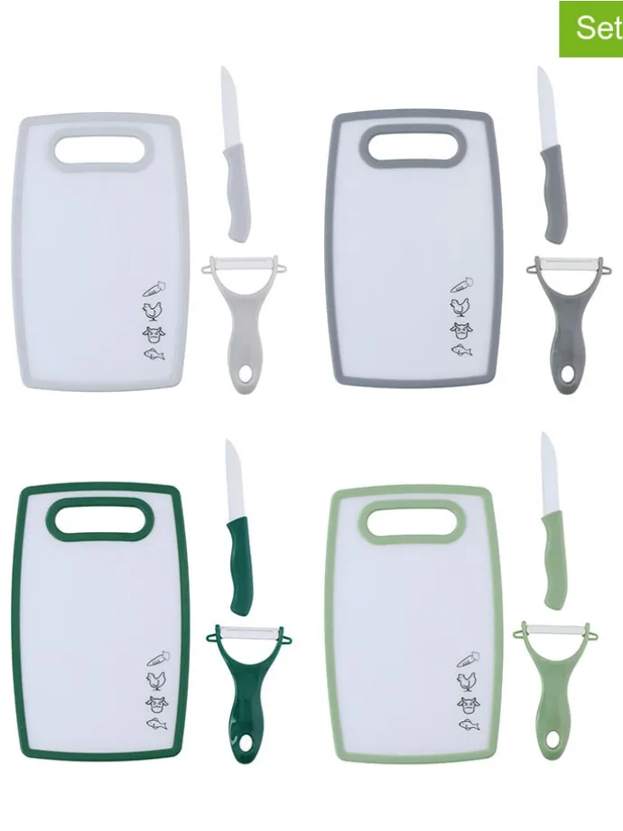 3tlg. Set Schneidebrett mit Zubehör (Überraschungsprodukt)