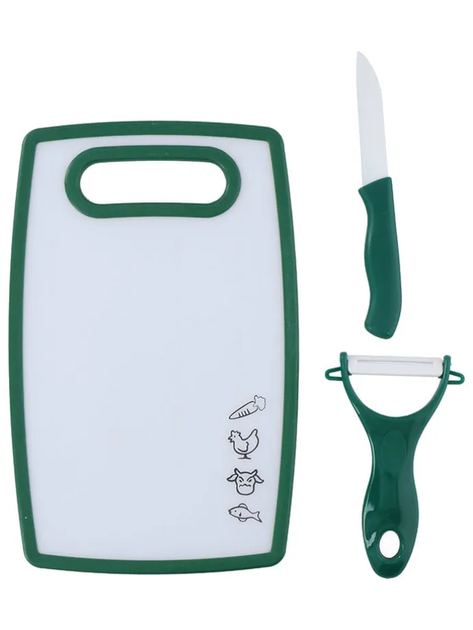 3tlg. Set Schneidebrett mit Zubehör (Überraschungsprodukt)