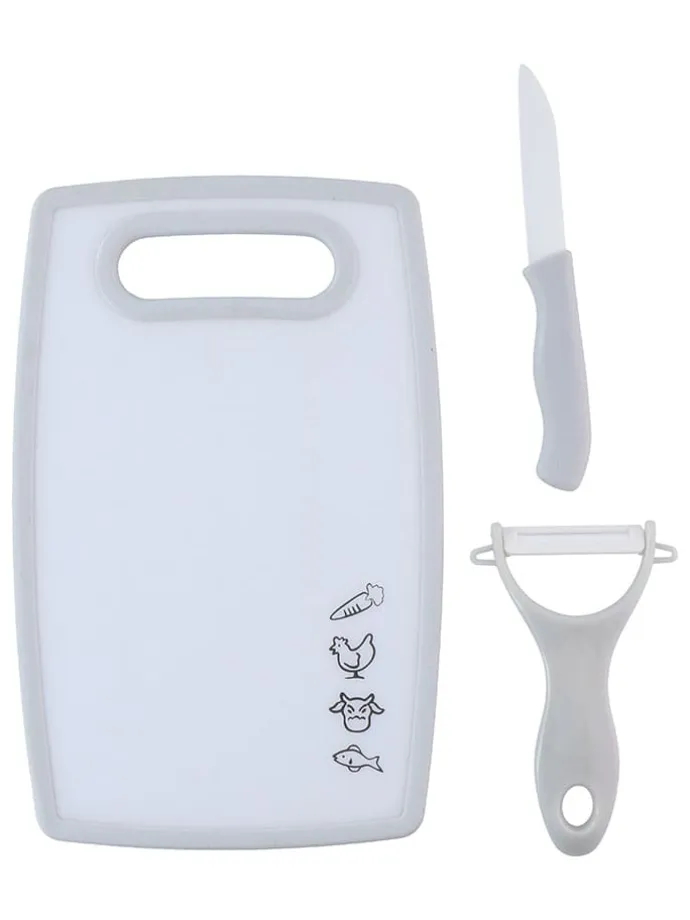 3tlg. Set Schneidebrett mit Zubehör (Überraschungsprodukt)