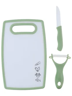 3tlg. Set Schneidebrett mit Zubehör (Überraschungsprodukt)