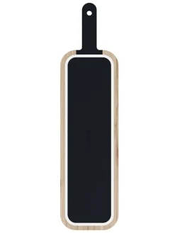 2tlg. Set: Schneidebrett und Messer in Natur/ Schwarz