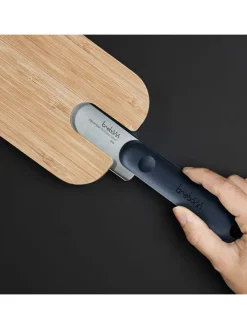 2tlg. Set: Schneidebrett und Messer in Natur/ Schwarz