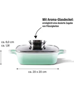 2tlg. Set: Servierpfanne - (L)20 x (B)20 cm
