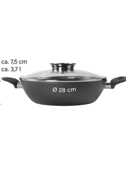 2tlg. Set: Servierpfanne ''Ceramic'' in Grau - Ø 28 cm