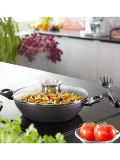 2tlg. Set: Servierpfanne ''Ceramic'' in Grau - Ø 28 cm