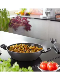 2tlg. Set: Servierpfanne ''Ceramic'' in Grau - Ø 28 cm