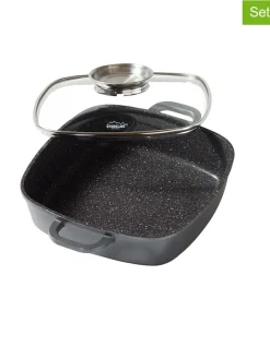 2tlg. Set: Servierpfanne in Grau - (L)24 x (B)24 cm