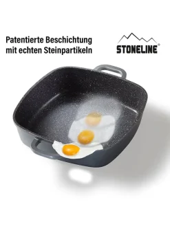 2tlg. Set: Servierpfanne in Grau - (L)24 x (B)24 cm