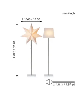 3tlg. Set: Standleuchte "Combi-Pack Moa" in Weiß - (H)82 cm