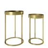 2tlg. Set: Säulentisch/Beistelltisch "MARY" in Gold - (B)39x(H)63x(T)39cm