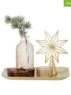 6tlg. Set: Tablett & Deko ''Sanga'' in Gold - (B)22 x (H)21 x (B)22 cm