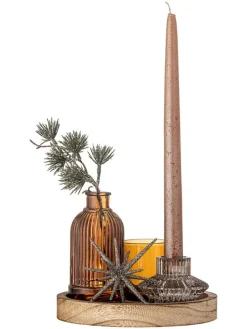 6tlg. Set: Tablett & Deko ''Sanga'' in Beige/ Hellbraun - (H)22,5 x Ø 18 cm