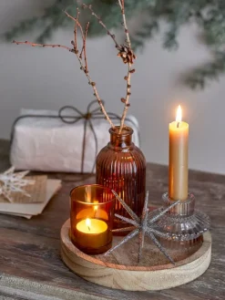 6tlg. Set: Tablett & Deko ''Sanga'' in Beige/ Hellbraun - (H)22,5 x Ø 18 cm