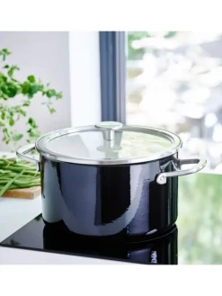 2tlg. Set: Topf "Core Enamel" in Schwarz - Ø 24 cm