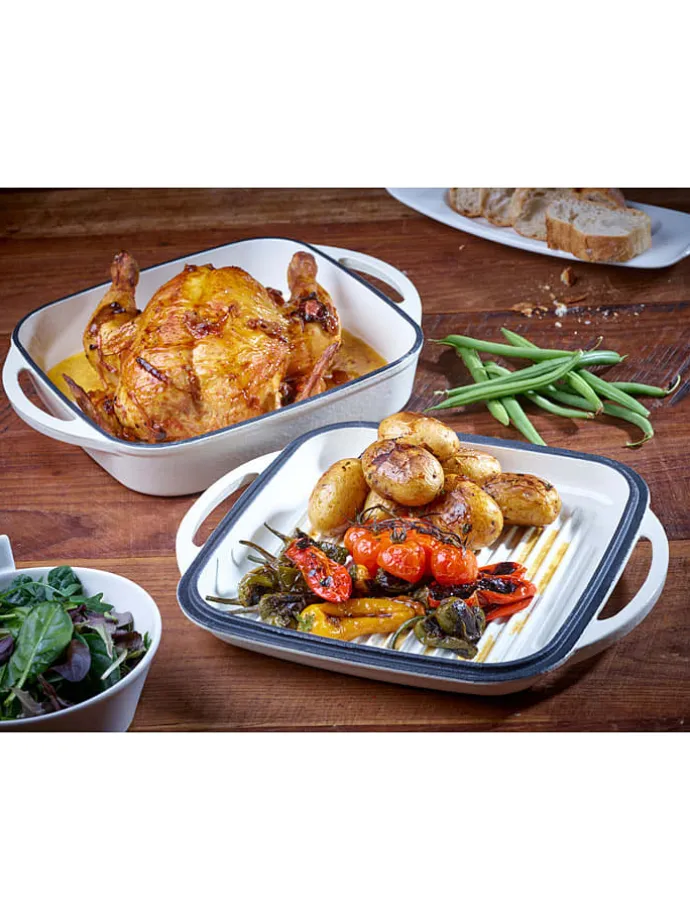 2tlg. Set: Universalbräter in Creme - (L)31 x (B)25,5 cm