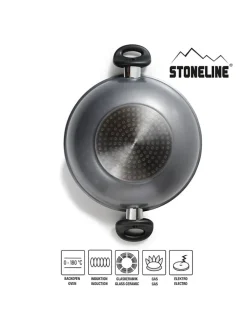 2tlg. Set: Wok in Grau - Ø 28 cm