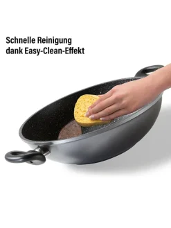 2tlg. Set: Wok in Grau - Ø 28 cm