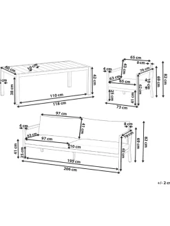 4-tlg Sitzgruppe ONETA in Braun/Beige