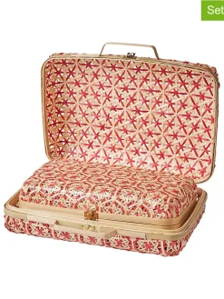 2tlg. Spiel-Koffer-Set in Pink/ Beige