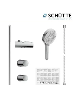 3tlg. Stangenbrause-Set ''Cordoba'' in Chrom