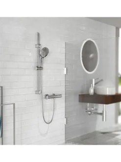 3tlg. Stangenbrause-Set ''Cordoba'' in Chrom