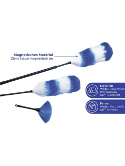 3tlg. Staubwedel-Set in Blau