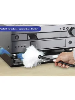 3tlg. Staubwedel-Set in Blau