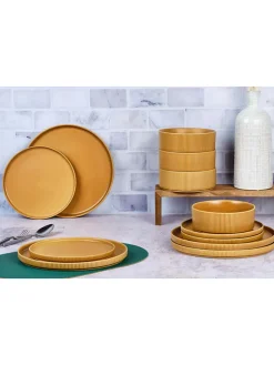 12tlg. Tafelservice "Scandi" in Ocker