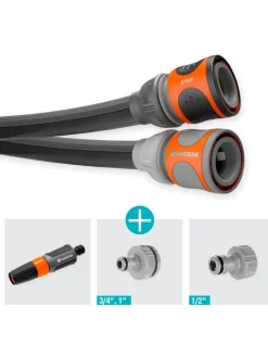 6tlg. Textilschlauch-Set "Liano" in Grau - (L)15 m