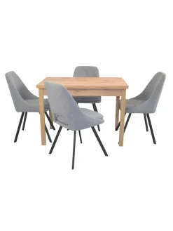 5tlg. Tischgruppe bestehend aus 4 Stühlen und 1 Esstisch in schwarz