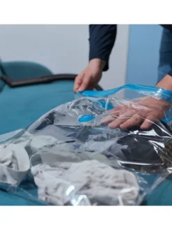 8-tlg. Vakuumbeutel-Set in Transparent/ Blau