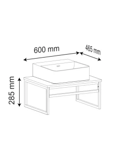 2-tlg. Waschplatz Waschtisch Waschbecken Bitila 60 in Weiß / Honig-Eiche