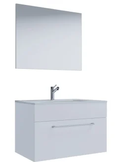 3-tlg. Waschplatz Waschtisch Badinos Schublade SP in Schwarz