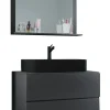 3-tlg. Waschplatz Waschtisch Lendas M Schublade in Anthrazit