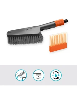 11tlg. Wasch-Set "Soft" in Grau/ Rot